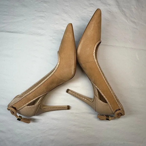 Michael Kors Tan Pointed Toe Heels Suede and leather 6.5 - Picture 3 of 4